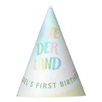 Sweet pastel onederland watercolor 1st Birthday Party Hat