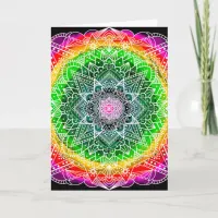 Mystical Boldly Colored Color Burst Mandala Card