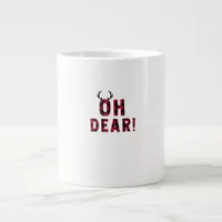 Funny Attitude Oh Dear Plaid Deer Creative Design  Giant Coffee Mug