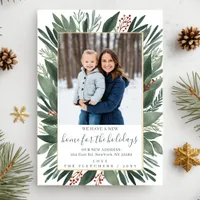 Winter Foliage New Home for Holidays Photo Moving Holiday Postcard
