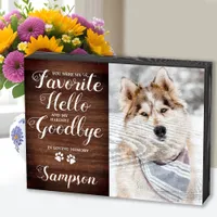 Rustic Pet Loss Personalized Pet Memorial Photo Wooden Box Sign