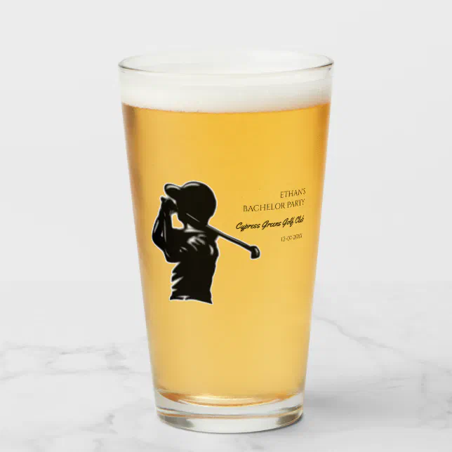 Golfer Bachelor Party Golfing trip Classic Stylish Glass