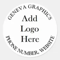 Add Your Logo and Business Information Large Classic Round Sticker