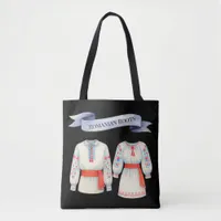 Romanian Roots Folk Costume Traditional Attire Tote Bag