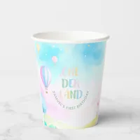 Sweet pastel onederland watercolor 1st Birthday Paper Cups