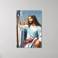 *~ Desert -- Jesus Americanxx Flag AP xxx Canvas Print