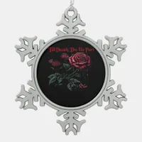 Till Death Do Us Part Classic – Love Design Snowflake Pewter Christmas Ornament