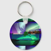 Northern Lights of Alaska Collage Keychain