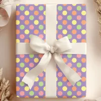 Colorful Pastel Polka Dot Party Wrapping Paper