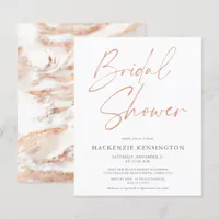 BUDGET Rose Gold Marble Bridal Shower Invitation