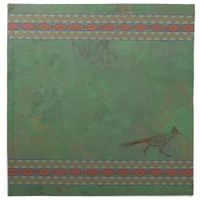 Southwest Roadrunner Sagebrush Green Cloth Napkin