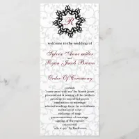 Damask MONOGRAM Wedding program