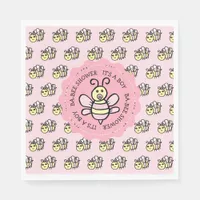 Pink Honey Bee Girl's Baby Shower Napkins