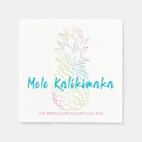 Mele Kalikimaka Christmas Pineapple Hawaiian Luau Napkins