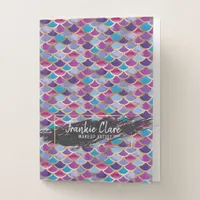 Chic Mermaid Scale Pattern With Gold Details Pocket Folder