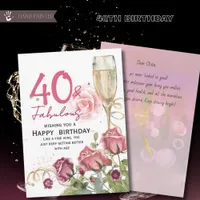 40 & Fabulous Floral Birthday | Champagne Card