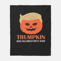 Trumpkin Make Halloween Great Again Funny Spooky P Fleece Blanket