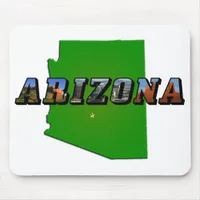 Arizona Map and Picture Text Mouse Pad