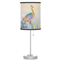 Majestic peacock on a fence - abstract   table lamp