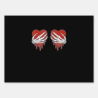 Anti Valentine Skeleton Hands Heart Goth Sign
