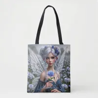 Beautiful September Fairy in Asters Tote Bag