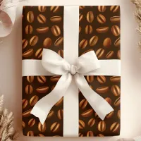 Coffee Bean Brown Pattern Wrapping Paper