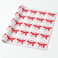 Martial Arts Red Belt Wrapping Paper