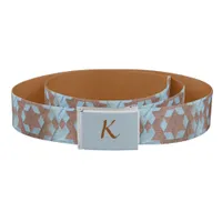 Belt - Blue and Brown Castle Pattern