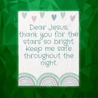 Christian Prayer for kids Green & Pink | Fleece Blanket