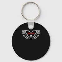 Skeleton Hands Folded In A Heart Funny Halloween Keychain