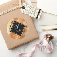 Elegant 49th Copper Wedding Anniversary Classic Round Sticker