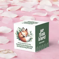 Cute Fox Asleep in Leaves Baby Shower Favor Boxes