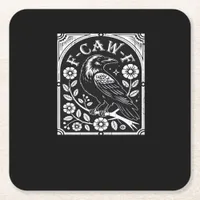 F-Caw-F Crow Aesthetic Casual Square Paper Coaster
