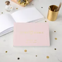 Elegant Modern Blush Pink and Gold Wedding Foil Guest Book