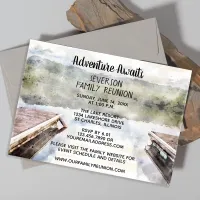 Adventure Awaits Boat Docks Lake Family Reunion Invitation