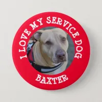 Personalized Love my Service Dog Day Button