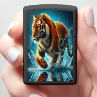 Bengal Tiger's Ocean Splash Run Zippo Lighter