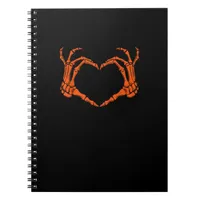 Skeleton Hand Heart Sign Costume Halloween Design Notebook