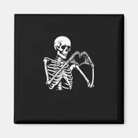 Skeleton Heart Hands Sign Halloween Costume Retro  Magnet