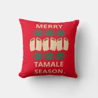 Merry Tamale Season Cheeky Holiday Simple Style T- Throw Pillow