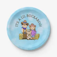 It's a Lil Buckaroo Cowboy themed Baby Shower Paper Plates