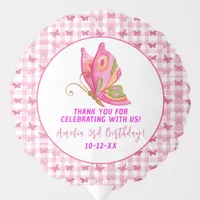 Pink gold purple elegant butterfly girl birthday balloon