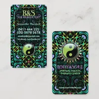 Purple Aqua Green Yin Yang Business Cards