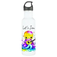 Let's Jam  | Octopus Playing Acoustic Guitar Stainless Steel Water Bottle