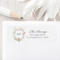 Cottagecore Wildflower Romantic Botanical Monogram Label