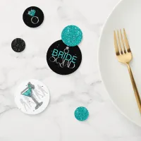 Bride Squad Silhouettes Teal/Black ID252 Confetti