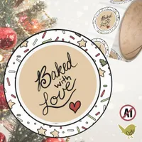 Christmas Cookie Exchange Baked with Love Classic Round Sticker