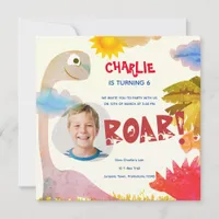 Personalized ROAR Dinosaur Birthday Invitation