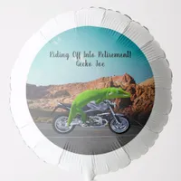 Riding Off Into Retirement Custom Gecko Motorcycle Balloon