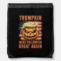 Trumpkin Halloween Pumpkin Make Halloween Great Ag Drawstring Bag